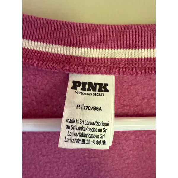 Pink Victoria's Secret Sports Club Cropped Zip Up Sweatshirt Berry Pink‎ Medium - Image 3