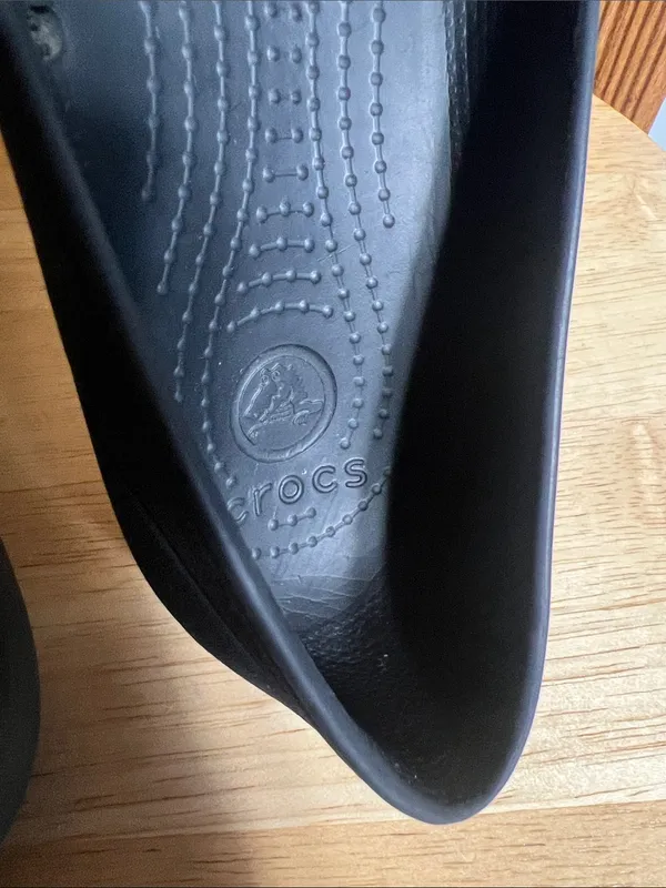CROCS Black Gloss Cap-Toe Women's Flats - Image 6