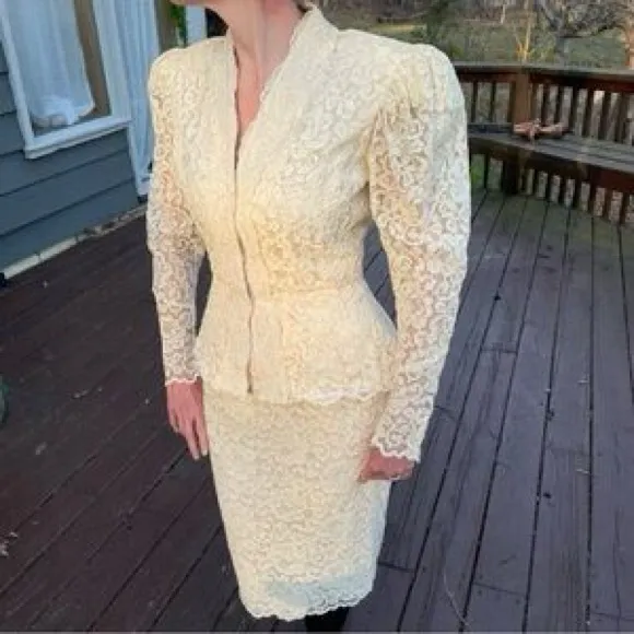 Cachet by Bari Protas Cream Blouse vintage 80’s suite set - Image 7