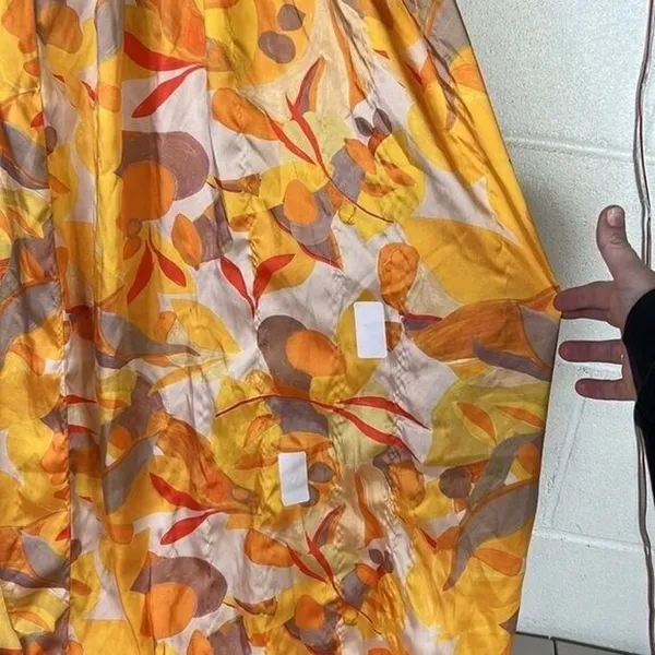 Acler Haslam Maxi Strapless Size 8 Orange/Pink Miami travel golden print - Image 10