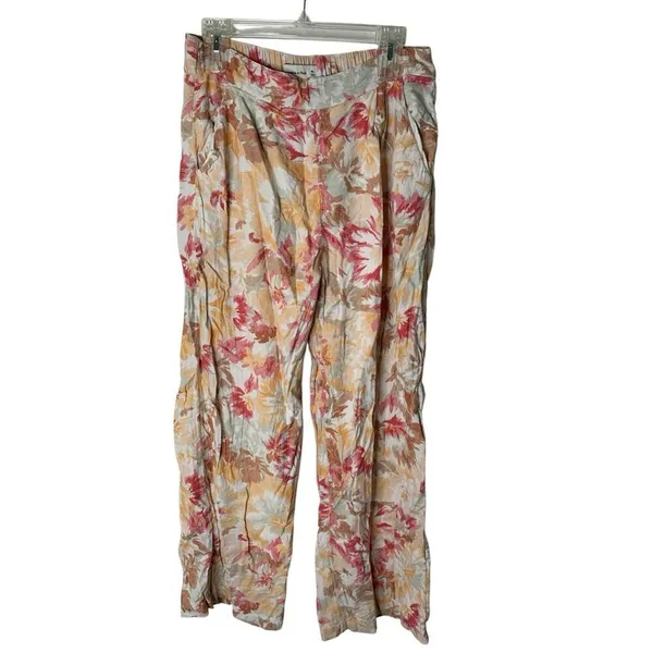 Abercrombie and Fitch Linen-Blend Pull-On Wide Leg Pant women's medium - Image 2