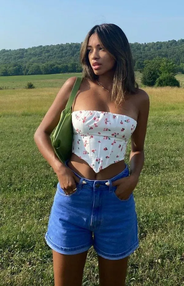 Princess Polly Shorts in Denim Blue - Image 2