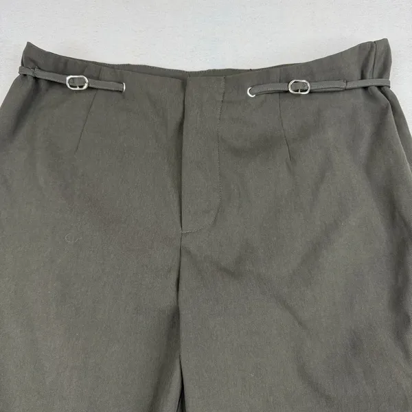 White Fox High Waist Wide Leg Tailored Trousers Charcoal Gray Buckle Waist M - Image 2