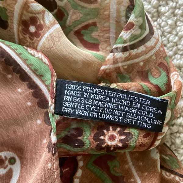 Chico’s Silken Scarf Sheer Patterned Paisley Business Professional FLAW - Image 5