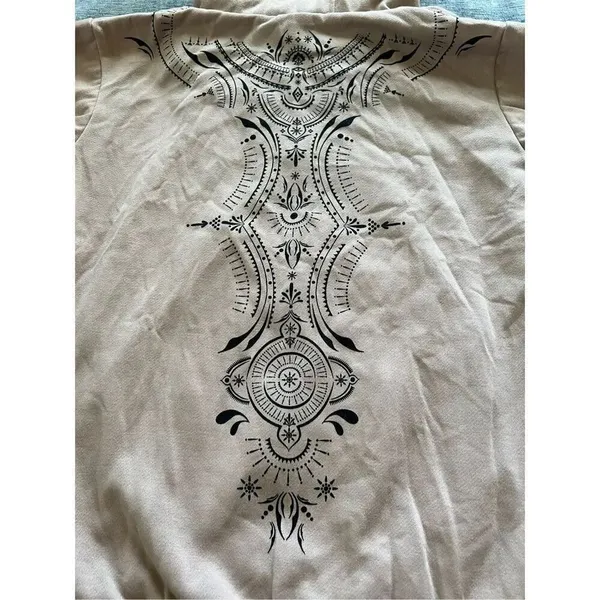 NWT! Gado Gado Toonzshop Vidar Zohraa Full Zip Tribal Art Hoodie Beige M - Image 6