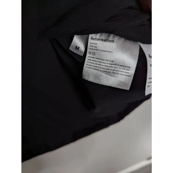 Reformation Maxwell linen black blazer dress Medium - Image 9