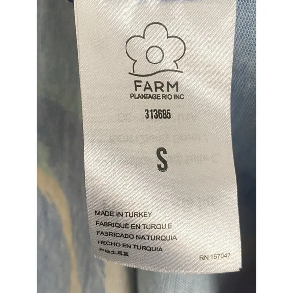 Farm Rio Made of Brasil Orange Parrot Graphic Padded Shoulder T-Shirt Dress XS - Image 14