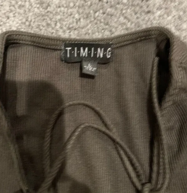 Dark Green Tie Long Sleeve Shirt - Image 2