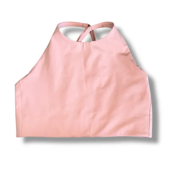Girlfriend Collective‎ Topanga Halter Bra in Light Pink - Image 2