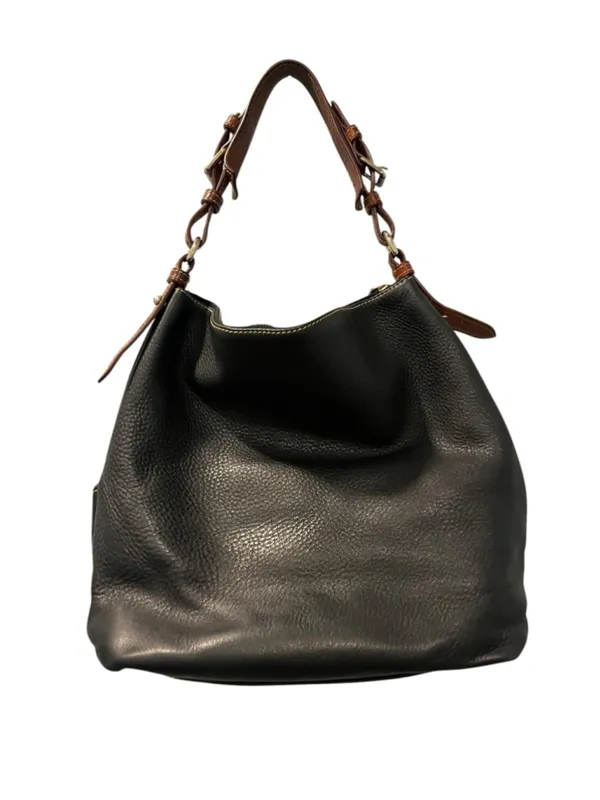Dooney & Bourke Dillen Black Pebbled Leather Pocket Sac Hobo Shoulder Bag Med - Image 2