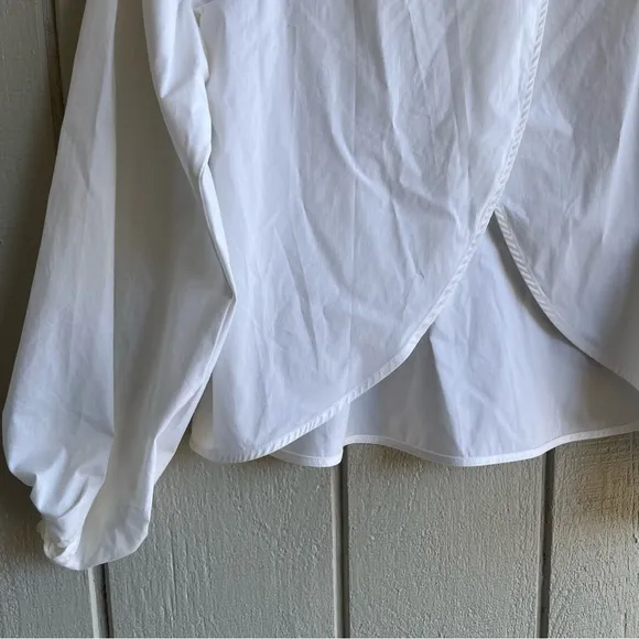 Cuyana Organic Cotton Poplin Open Back‎ Blouse White Size S - Image 7