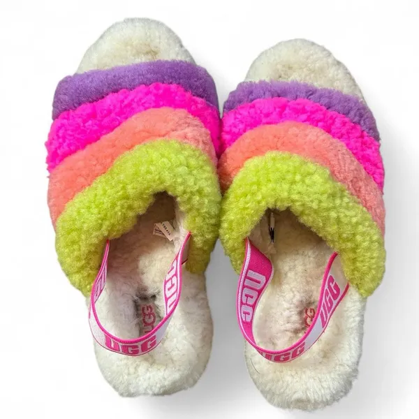 UGG Colorful Cozy Slippers – Women’s Size 10, Bright & Barely Worn - Image 3