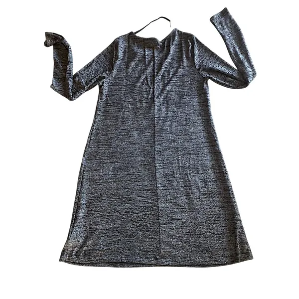 Gap Womens Metallic Silver Black Shimmering Glitter Baby‎ Doll Dress Size M - Image 3