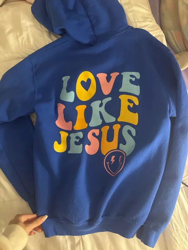 Blue graphic hoodie - Image 2