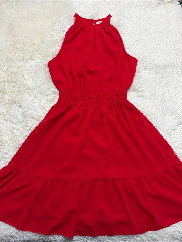 Wilfred Red Halter-Style Sleeveless Dress - Image 5