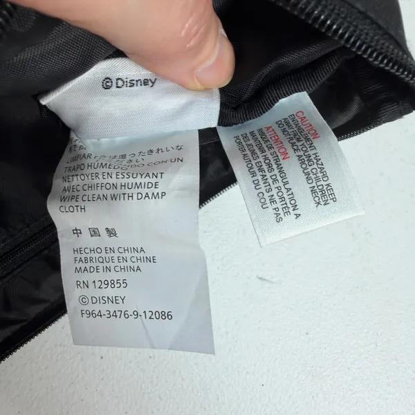 Walt Disney Parks World Fanny Pack Belt Bum Bag 2012 Mickey Mouse Black Sling - Image 9