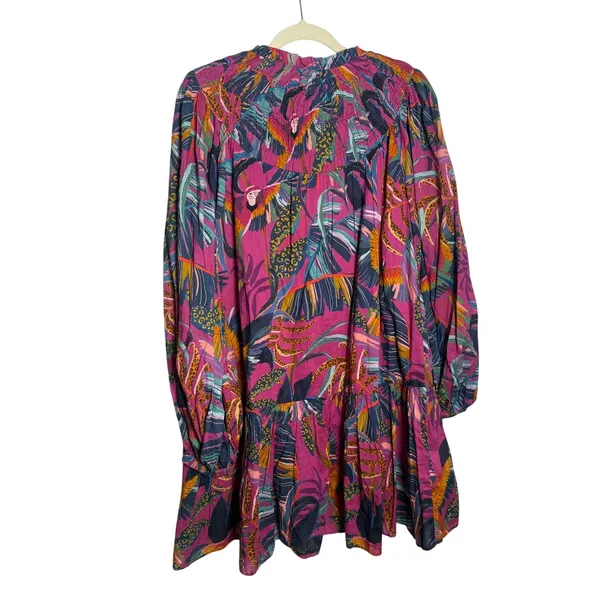 Farm Rio Rainbow Macaws Mini Dress Women's Sz. M - Image 7