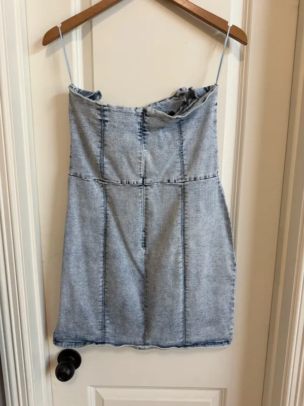 Boutique Denim Mini Dress - Image 3