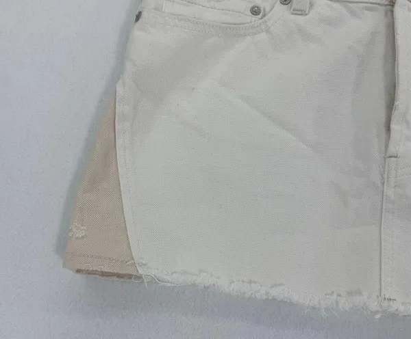We the Free by Free People Ivory Patched low rise Denim Mini Skirt Size 30. - Image 3