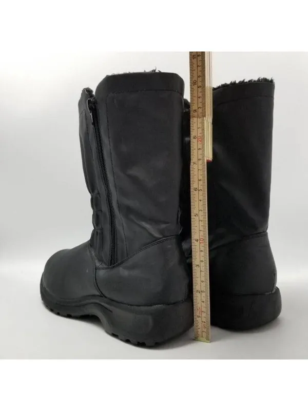 Angel Steps Womens Double Zip Boots Black Round Toe Side Faux Fur Lined Size 10M - Image 3