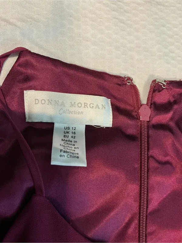 Donna Morgan Burgundy Halter Maxi Dress - Image 2