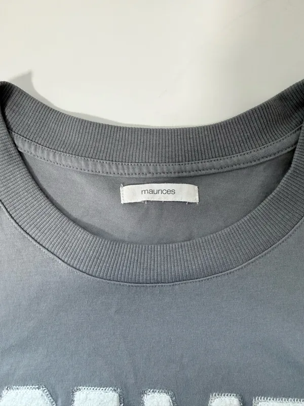 Maurices Game Day Oversized Fit Graphic Tee Gray Sequins Chenille - Image 10