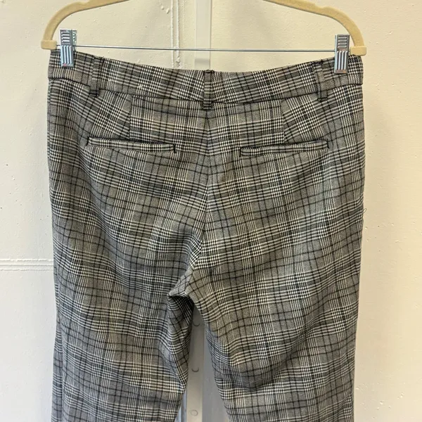 Ann Taylor Grey Glen Plaid Ankle Trousers Women's 6 Stretch Slim Dress Pants - Image 6