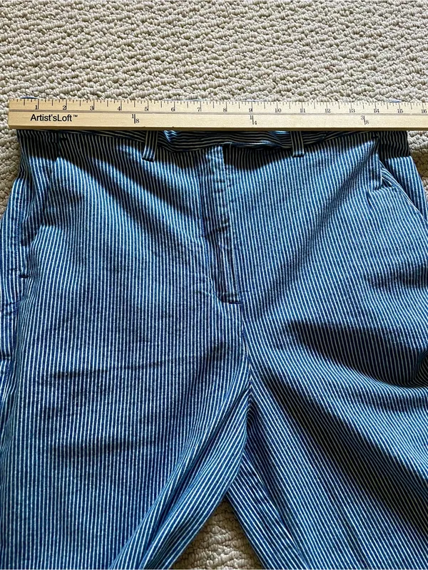 Nw/oTags Built by Wendy Angle Trousers Barrel Leg High Waist Engineer Stripe M - Image 13