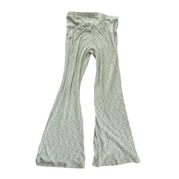 Aerie Soft High Waisted Baby Flare Pants Women's L Jade Green Yellow‎ - Image 3