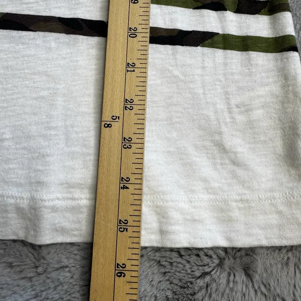Gap Women's Medium 3/4 Sleeve White Camo Striped Shirt‎ 100% Cotton - Image 14
