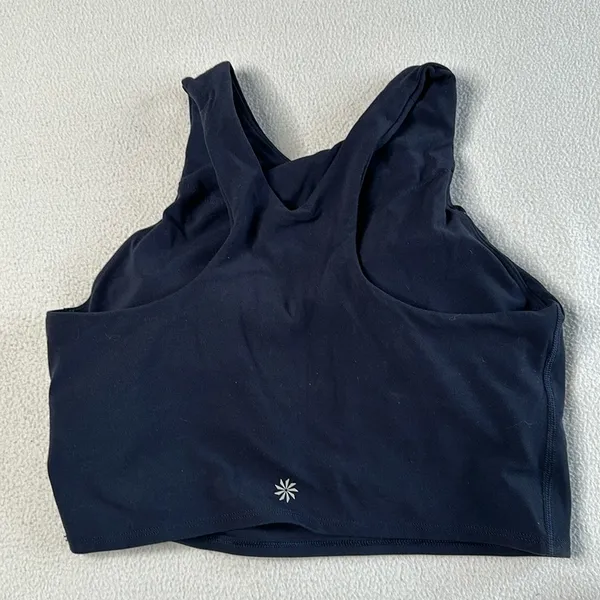 Athleta Navy Conscious Crop Padded Sports Bra Top - Image 5