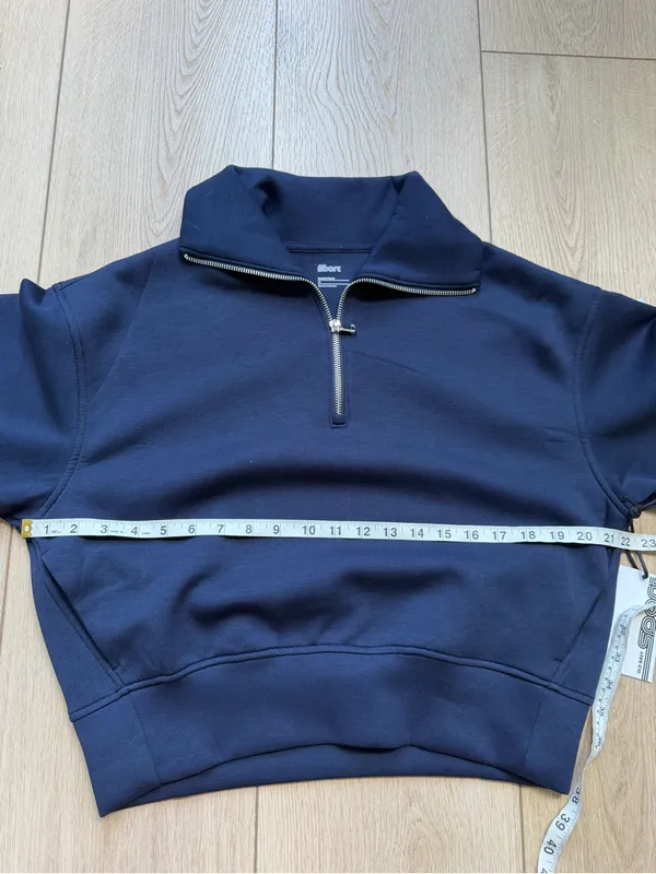 Old Navy Sport Bounce Fleece Women's Navy Half-Zip Pullover Sweatshirt NWT XS - Image 9