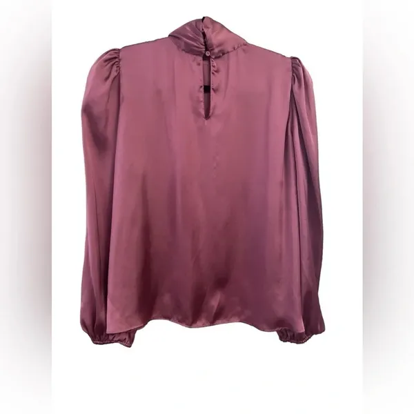 ZARA Dusty Rose Mauve Satin Effect Blouse size small - Image 3