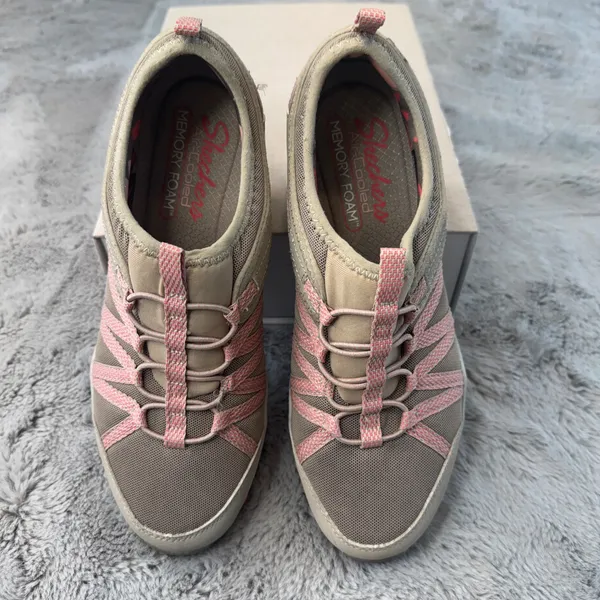 Skechers Seager Hiker Womens Shoes‎ Taupe Pink Bungee Slip On 158049 Sz 8 - Image 16
