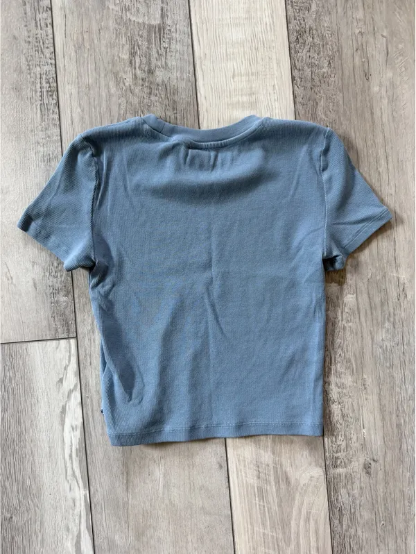 Aritzia TNA HomeStretch Rib Crew Y2K Fitted Ribbed Cotton Babydoll tee size xs - Image 6