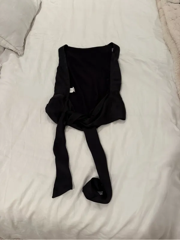 Zara Black Satin Crop Top - Image 3