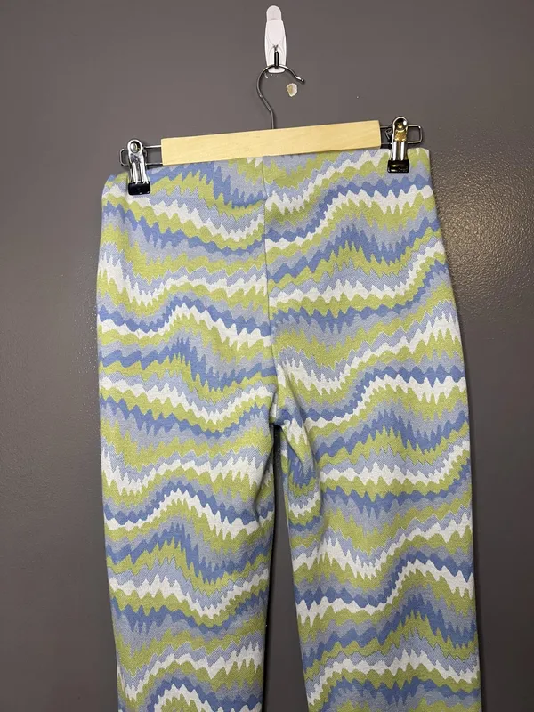 Urban Outfitters Pants Womens Small Multicolor Knit Flare Leg Geometric Stretch - Image 5