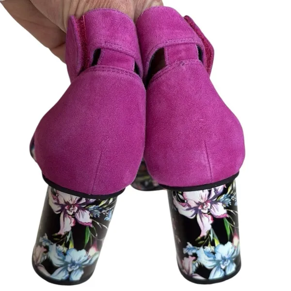 EUC Jeffrey Campbell Leather Purdy Heeled Sandals Magenta Floral Size 8 - Image 6