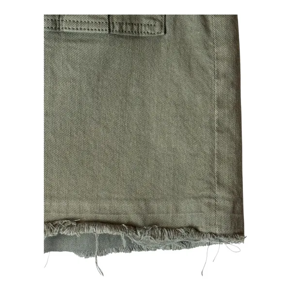 7 For All Mankind Skirt Women‎ 32 Olive Green Moss Utility Pocket Raw Hem Mini - Image 5