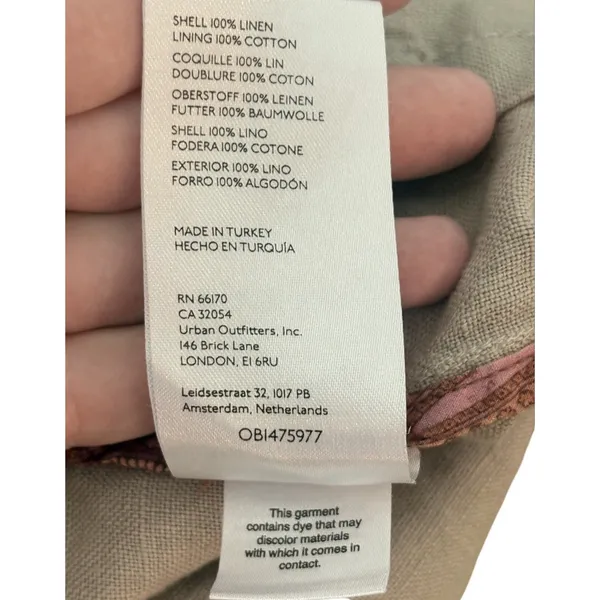 Free People Beige Cropped Blazer Jacket, Paisley Rollable Cuffs, Size 10 - Image 11