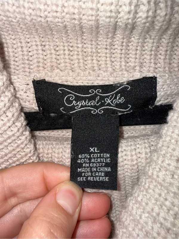 Cozy Taupe Cowl-Neck Women's Sweater Poncho - Image 6