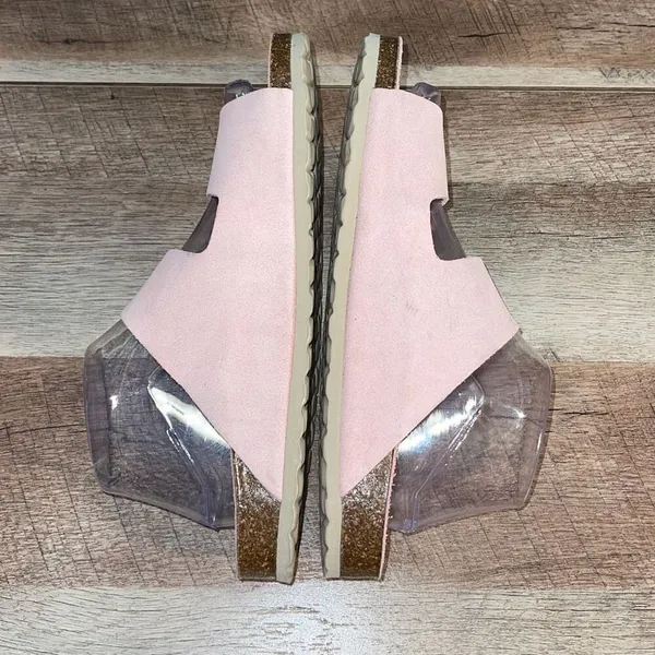 Autenti Womens Leather Sock Double Buckle Strappy Sandals Light Pink Size 6‎ - Image 4