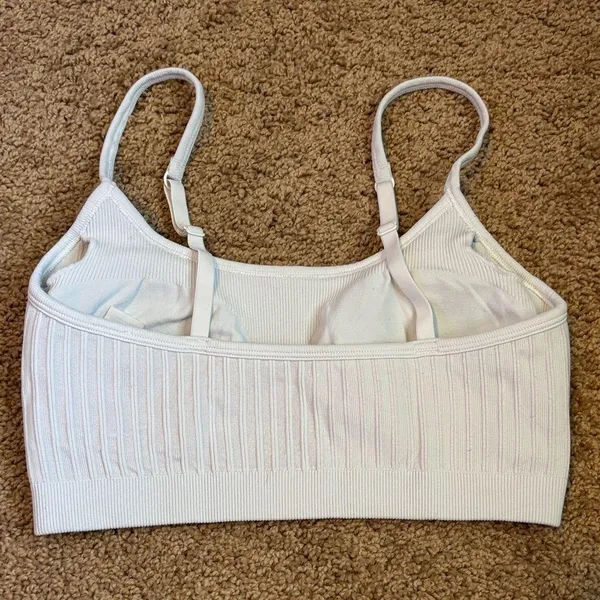 Aerie White Ribbed Bralette Size Medium - Image 2
