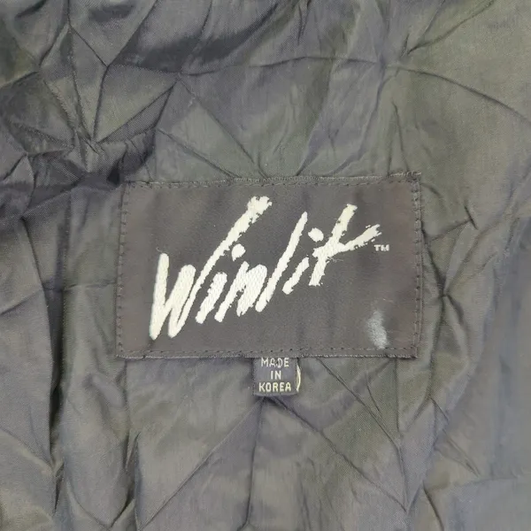Winlit Women's Leather Jacket L Black Double Breasted‎ Vintage Made in Korea - Image 6