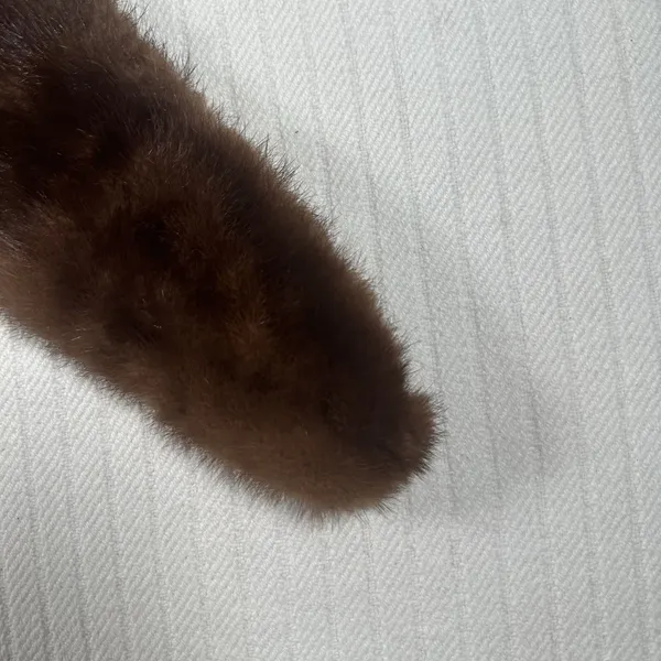 Vintage Brown Fur Stole Shawl Wrap Scarf Satin Lined Formal - Image 5