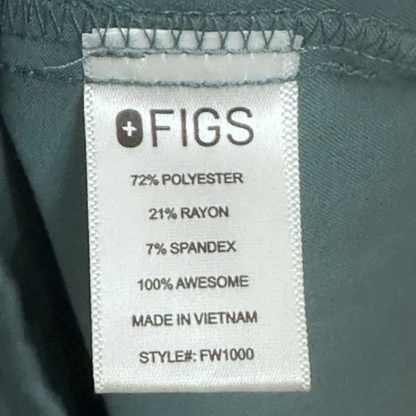 FIGS Womens Size XXS Scrub Top‎ Technical Collection Nurse Green Shirt FW1000 - Image 5