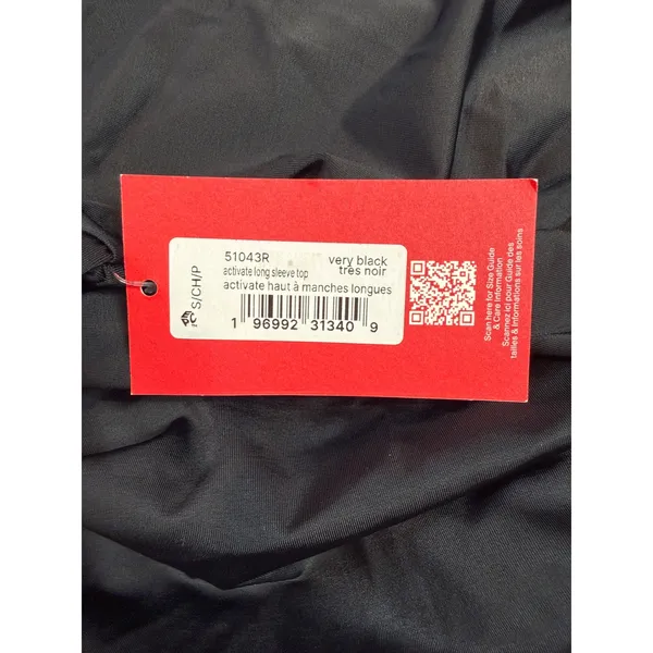 Spanx NWT Activate Long Sleeve Top Black Crew Neck Pleated Back 51043R Small - Image 5
