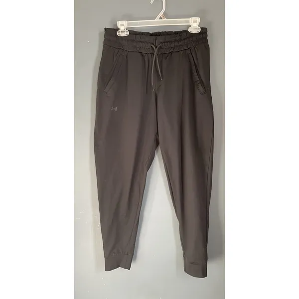 Under Armour UA Tech HeatGear Pants Womens S Black Loose Fit Jogger‎ Pocket - Image 2