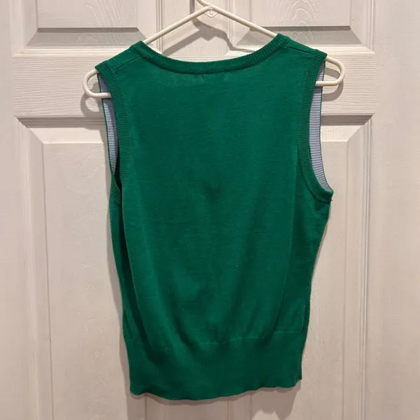 VTG NWT Y2K American Eagle Outfitters Women Green Sweater‎ Vest L Logo Angora - Image 6