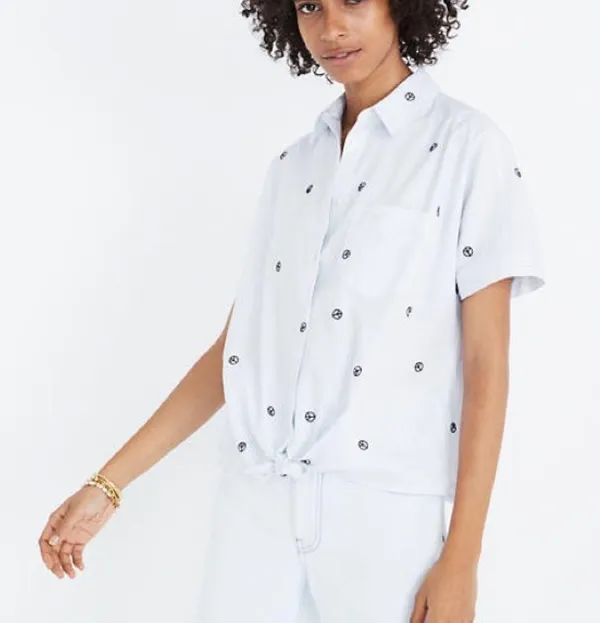 •Madewell embroidered peace sign shirt• - Image 9